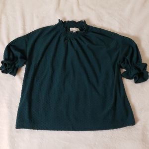 Madewell Clipdop Ruffle Top in Green